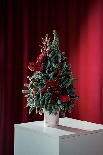 Новогодня Ёлка 042 из нобилиса, и ёлочных украшений